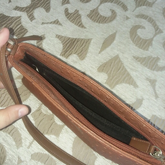 Tan Leather Handbag with Polka Dotted Stitching - Picture 2 of 2